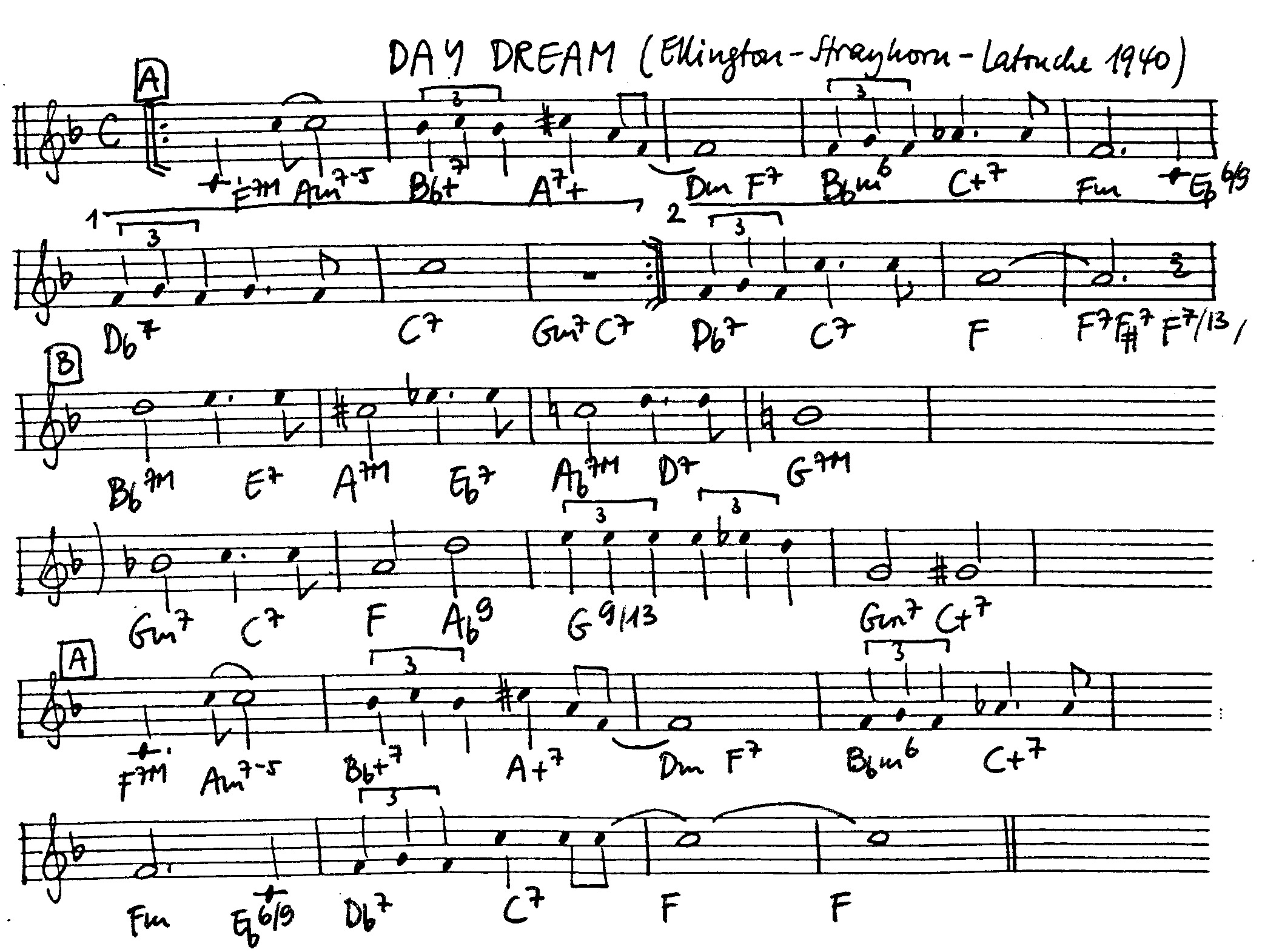 day dream leadsheet – book us for your next 20s or gatsby event